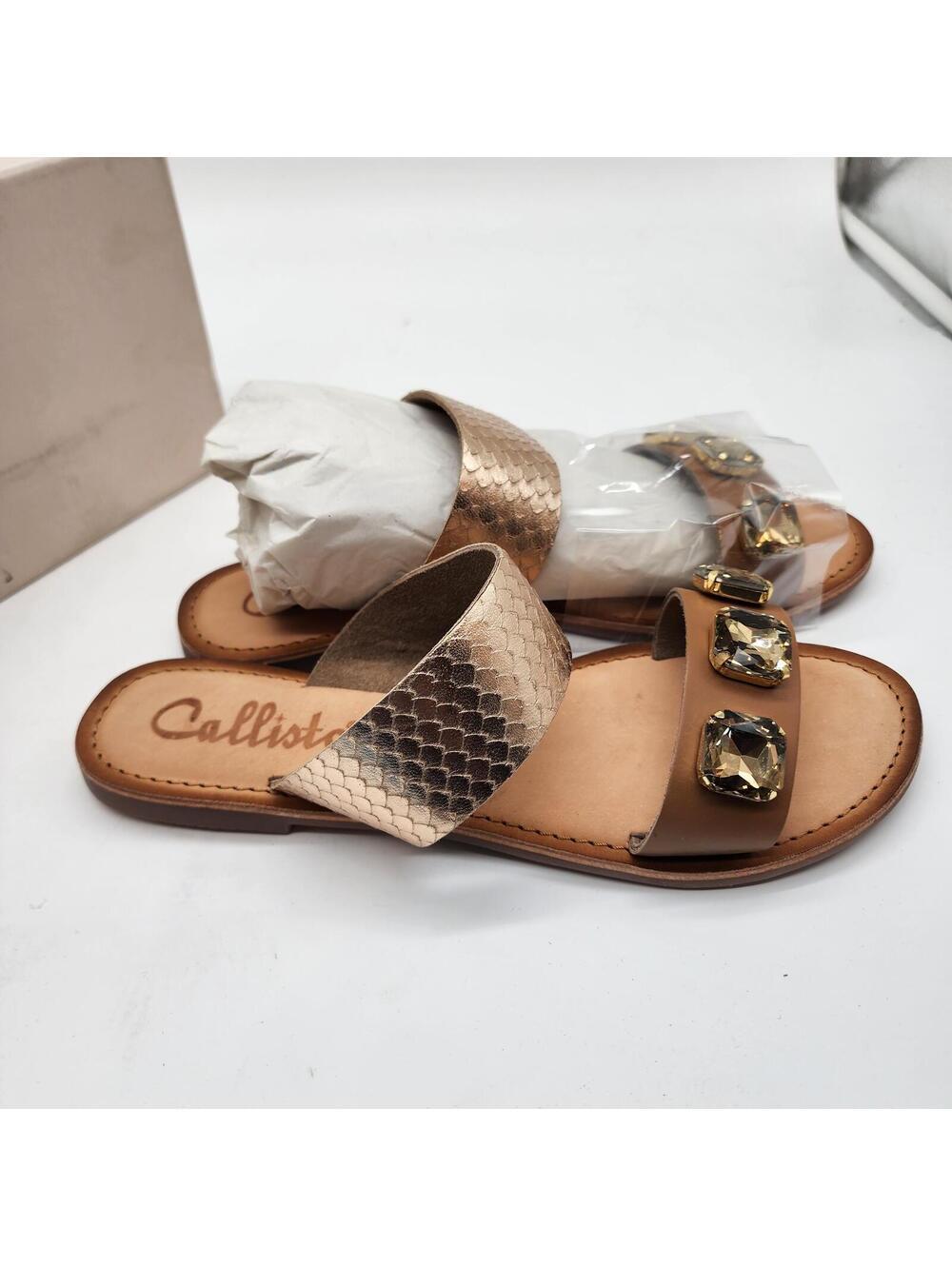 NIB Callisto Metallic Embellished Slide Sandals Women’s Size 10